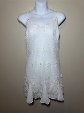 delicates Ivory Embroidered Lace Trim Slip